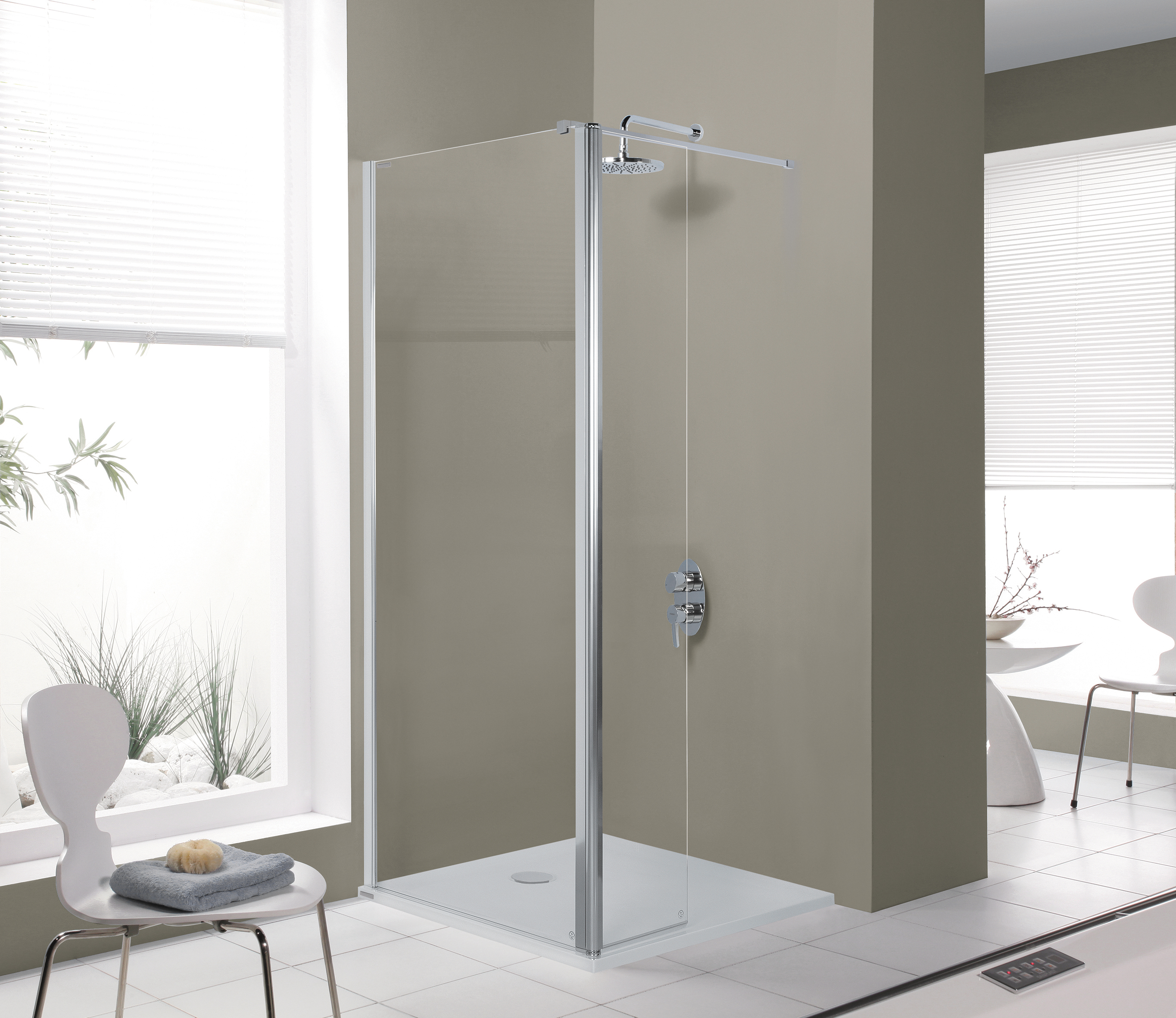 Darmowa Dostawa - Kabina prysznicowa walk-in 90x33.5 cm srebrny połysk/szkło przezroczyste Sanplast Exa Line 600540098038401