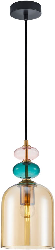 Darmowa Dostawa - Lampa wisząca 1x40 W czarna-złota Italux Busco PND302631BBROAMB