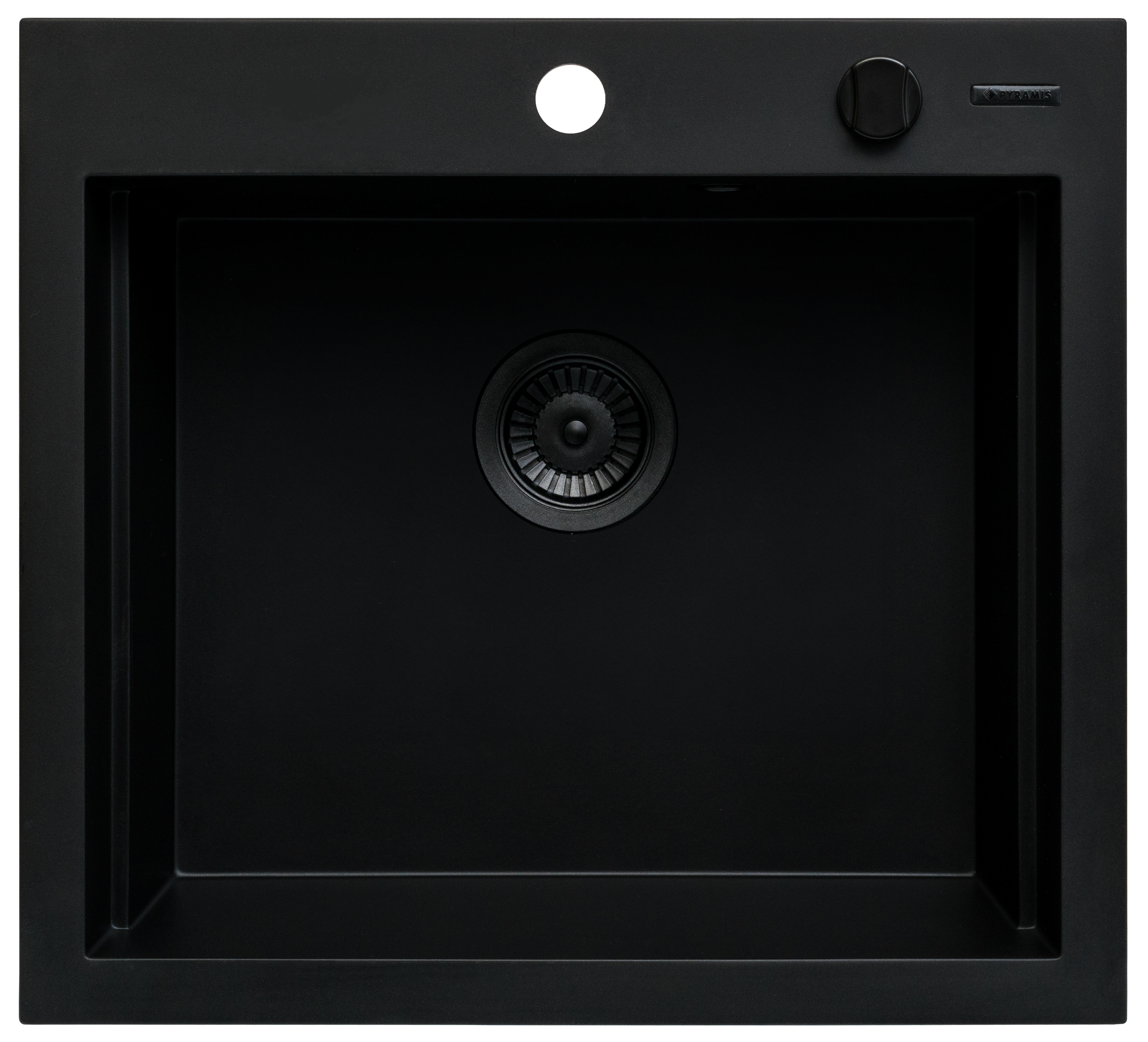 Darmowa Dostawa - Zlewozmywak granitowy 57x51.5 cm czarny Pyramis Siros 070169002