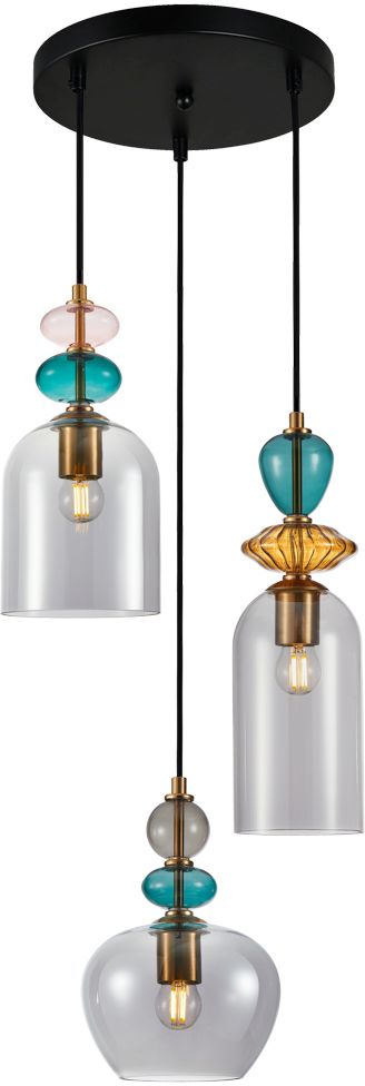 Darmowa Dostawa - Lampa wisząca 3x40 W czarna-złota Italux Busco PND302633ABROSG