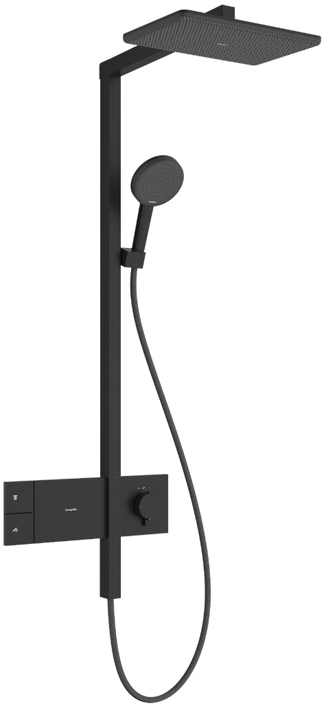 Darmowa Dostawa - Zestaw prysznicowy ścienny termostatyczny z deszczownicą czarny Hansgrohe Raindance Alive Q 24580670