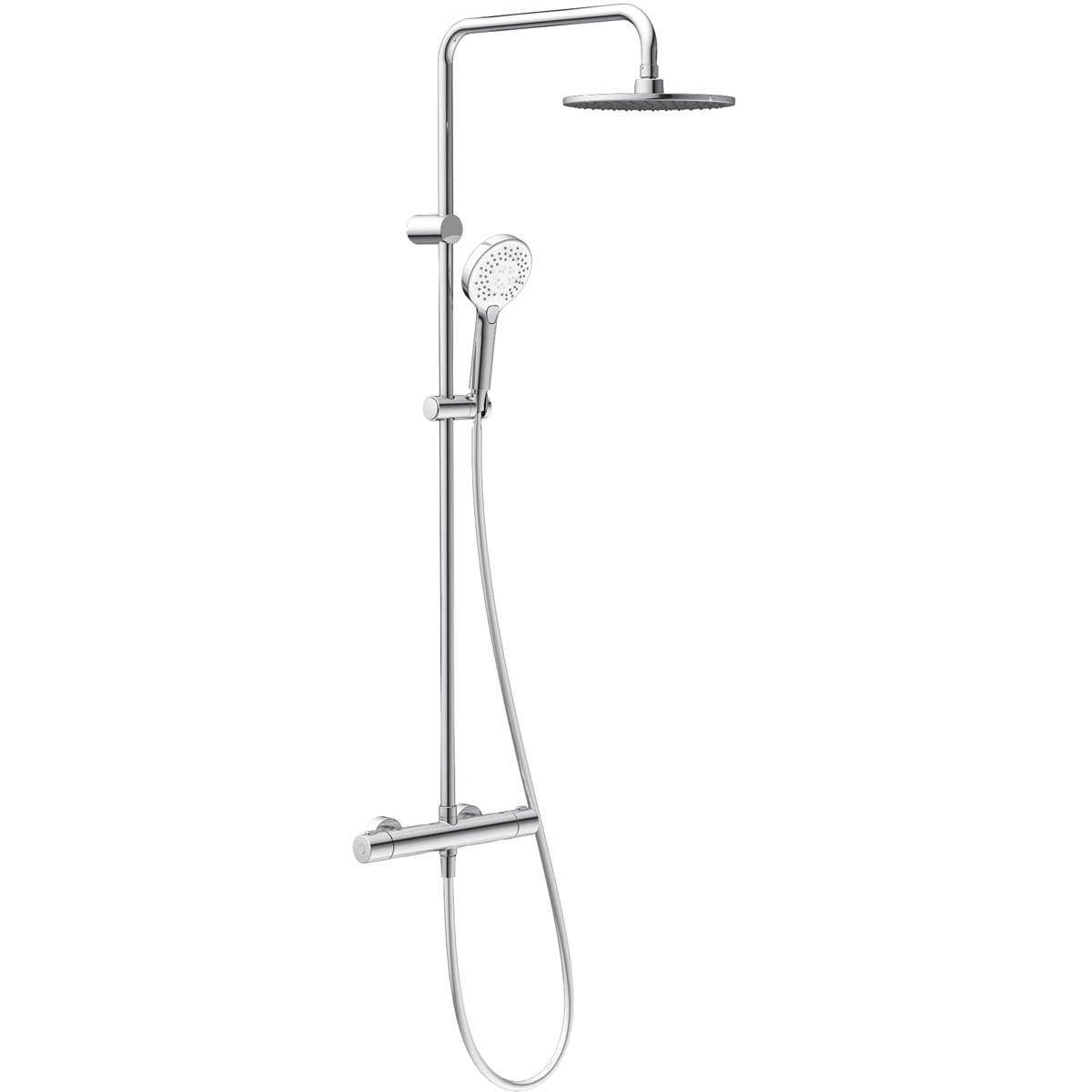 Darmowa Dostawa - Zestaw prysznicowy ścienny termostatyczny z deszczownicą chrom Oltens Atran 36500100