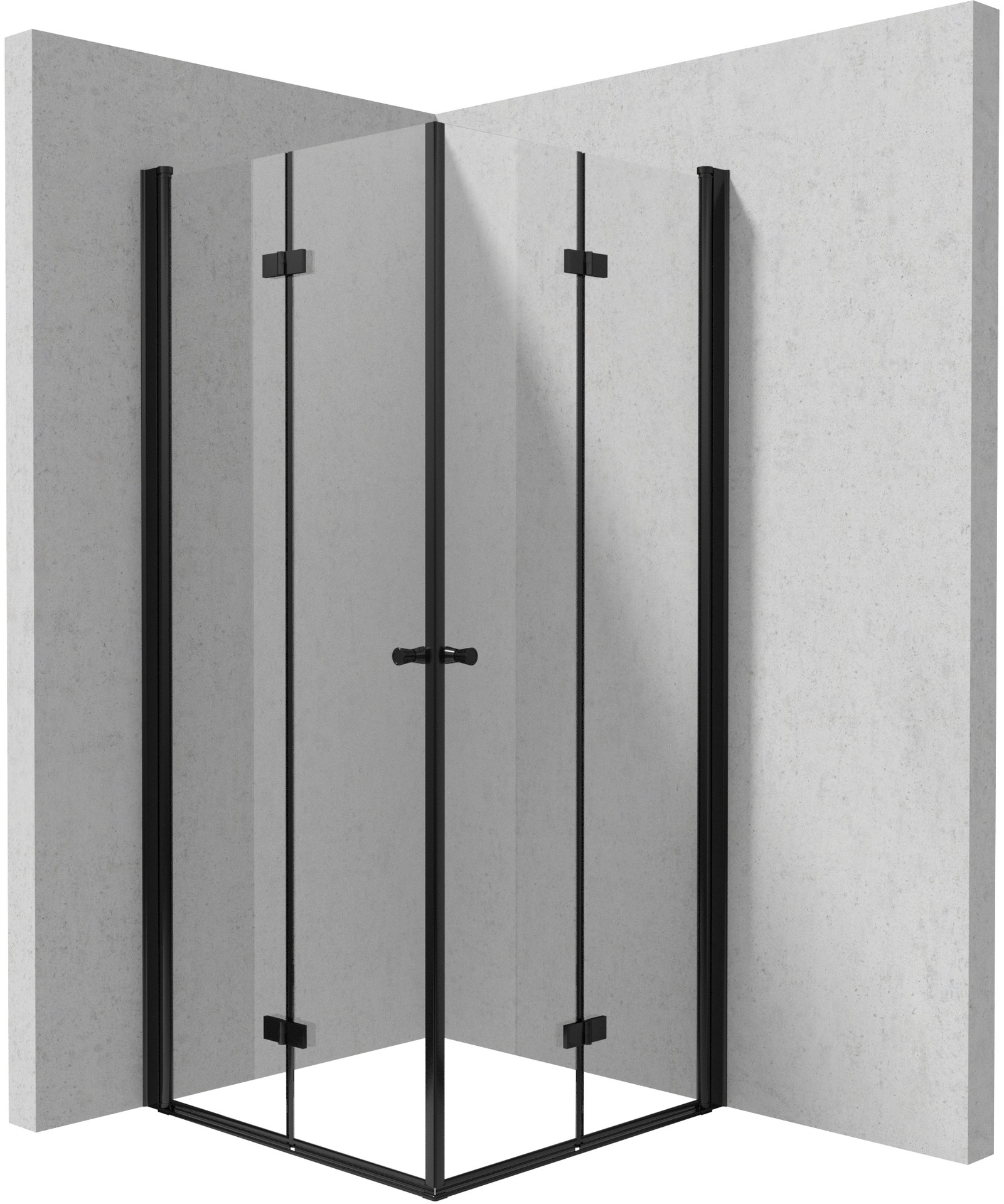 Darmowa Dostawa - Kabina prysznicowa 80x80 cm kwadratowa czarny mat/szkło przezroczyste Deante Kerria Plus KKNNX08X08