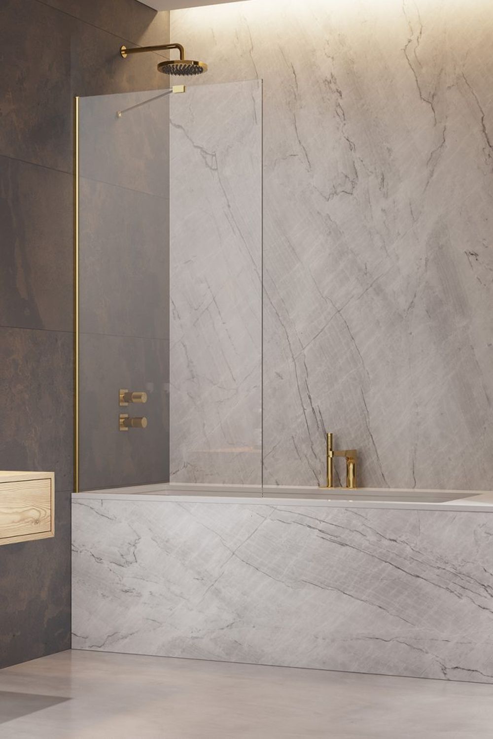 Darmowa Dostawa - Parawan nawannowy jednoczęściowy Radaway Modo New Gold PNJ II 100060800901