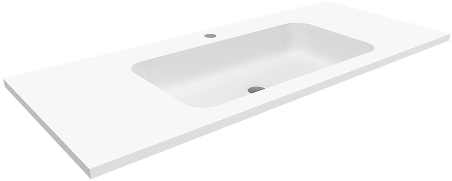 Darmowa Dostawa - Umywalka 100x45 cm prostokątna wpuszczana-z blatem biała Cristalstone Linea Simpla U1100MCOTCR