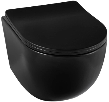 Darmowa Dostawa - Miska WC z deską wolnoopadającą wisząca bez kołnierza czarny Balneo Luna G01010201012