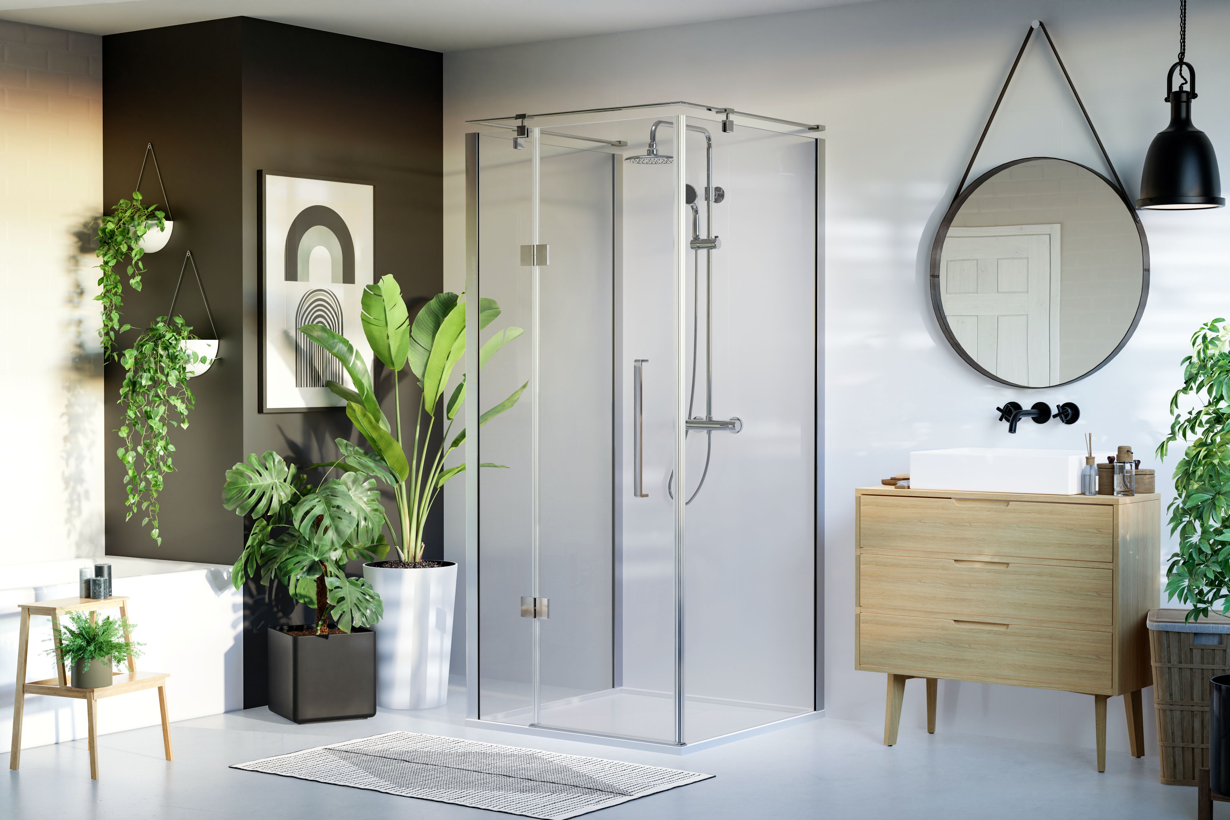 Darmowa Dostawa - Kabina prysznicowa 90x80 cm prostokątna chrom połysk/szkło przezroczyste Sea-Horse Creative BKP248T0809XL