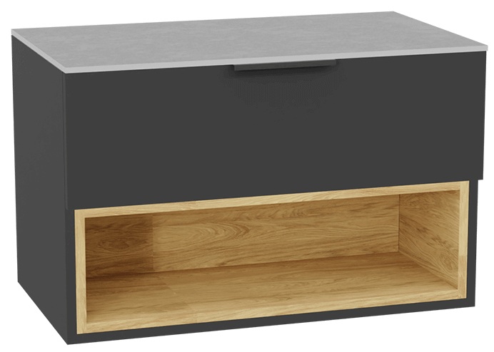 Darmowa Dostawa - Szafka z blatem 80x46.5x51.2 cm podumywalkowa wisząca szara-dąb Excellent Tuto 2.0 MLEX2171K8002SJGRGR