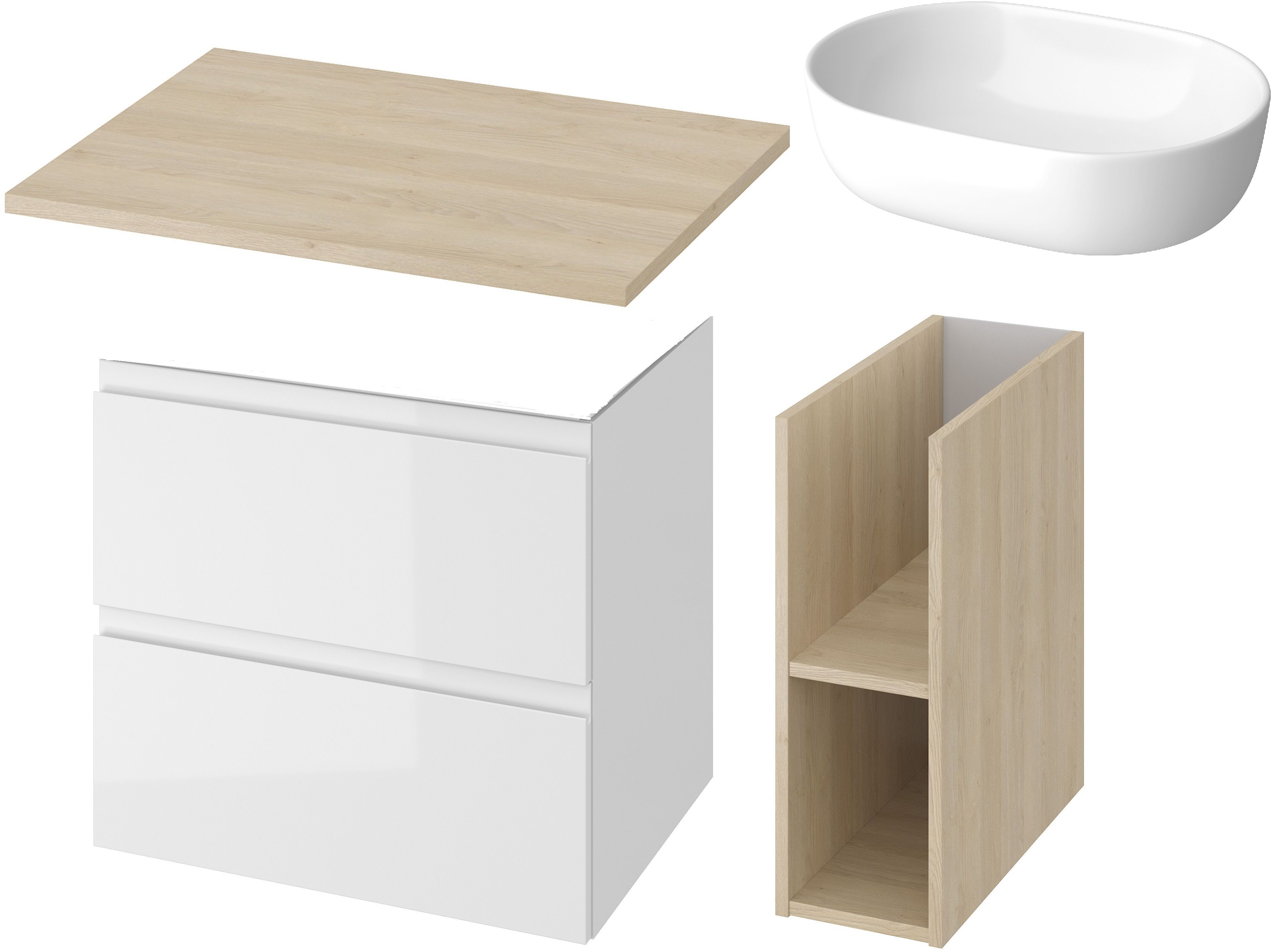 Darmowa Dostawa - Zestaw mebli łazienkowych 79.8x45x75 cm podumywalkowa wisząca biała Cersanit Moduo abset9145