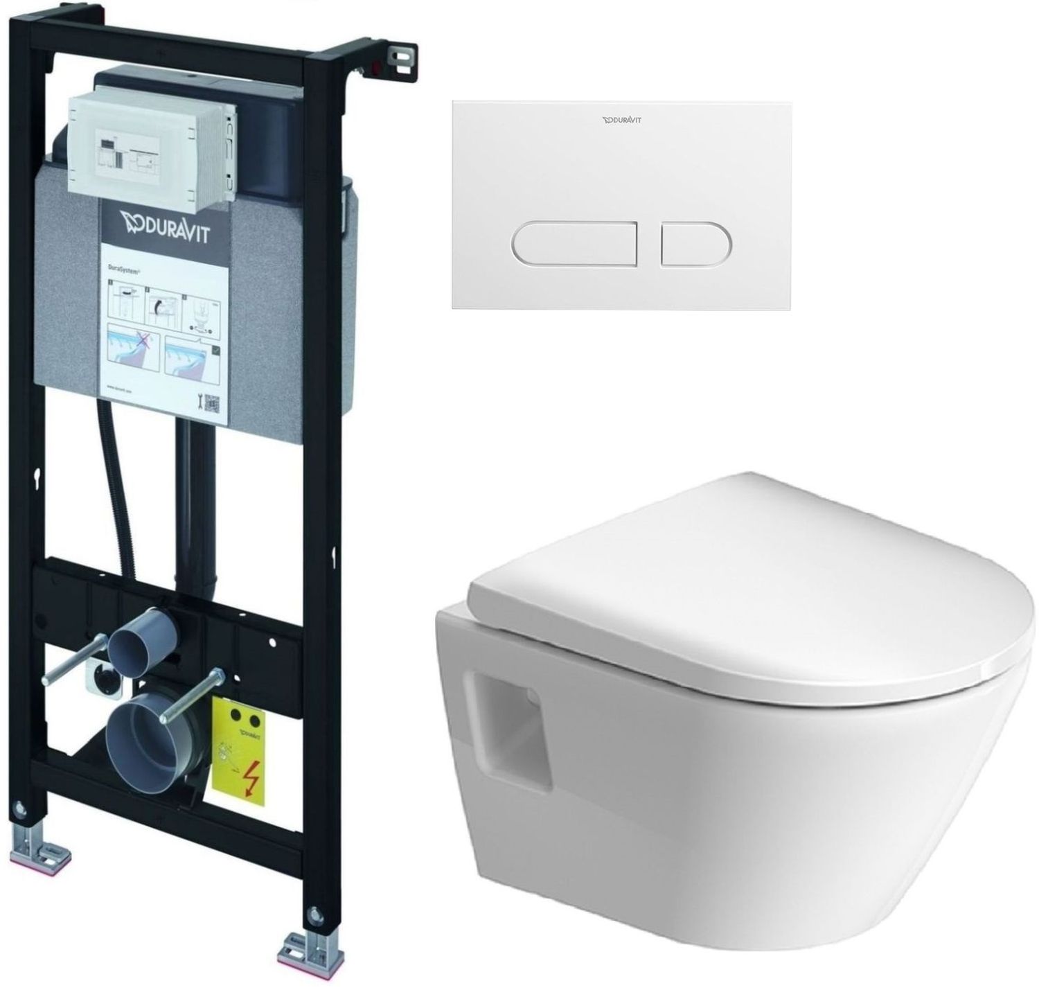 Darmowa Dostawa - Zestaw miska z deską i stelaż z przyciskiem Duravit DuraSystem abset3204