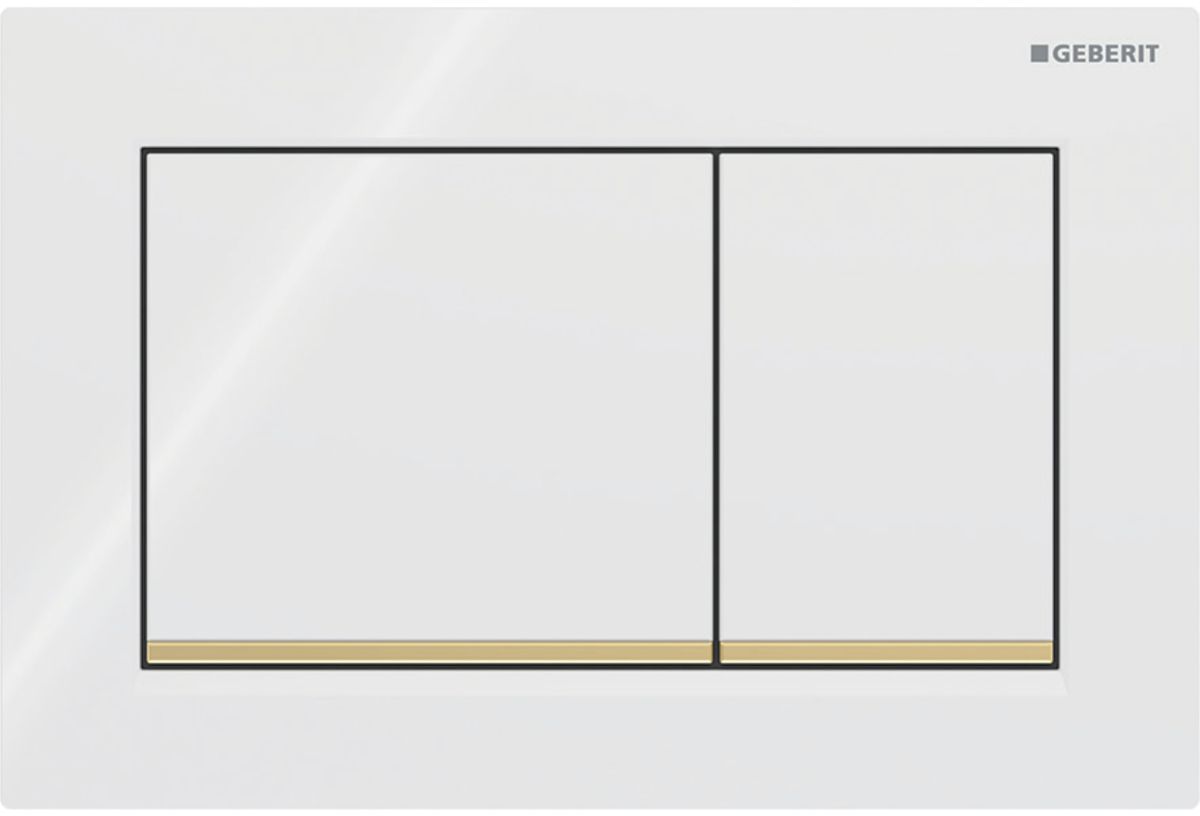 Darmowa Dostawa - Przycisk spłukujący do wc biały-złoty Geberit Omega20 115080KK1