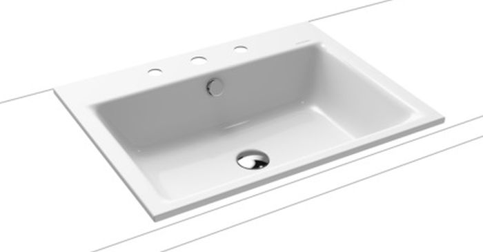 Darmowa Dostawa - Umywalka 60x46 cm prostokątna wpuszczana biała Kaldewei Puro 900106033001
