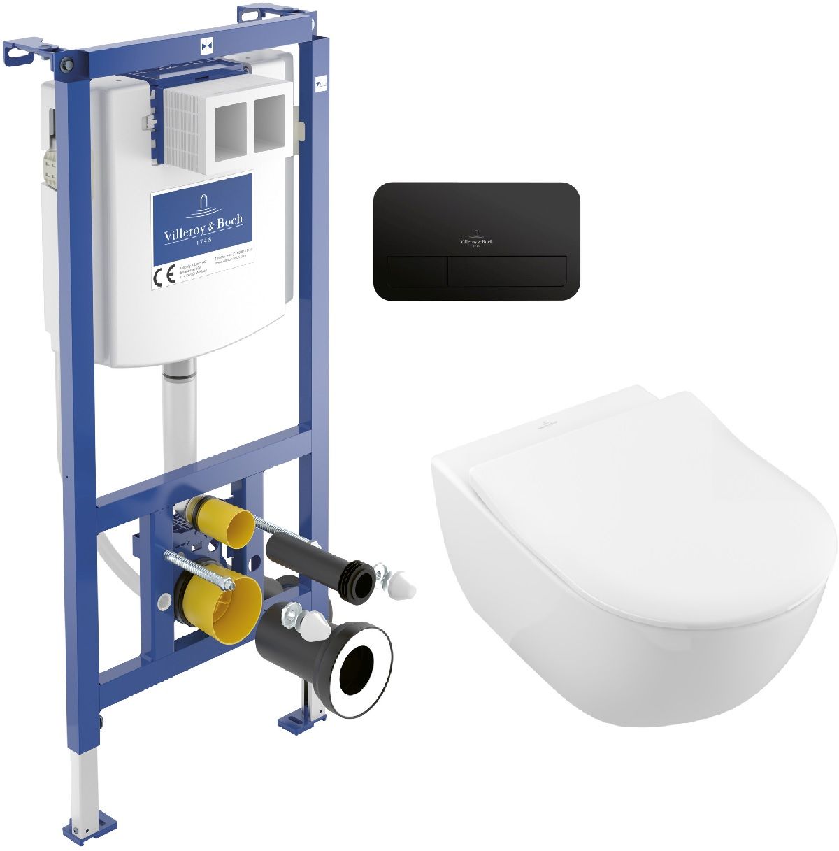 Darmowa Dostawa - Zestaw miska z deską i stelaż z przyciskiem Villeroy & Boch Subway 2.0 abset10448