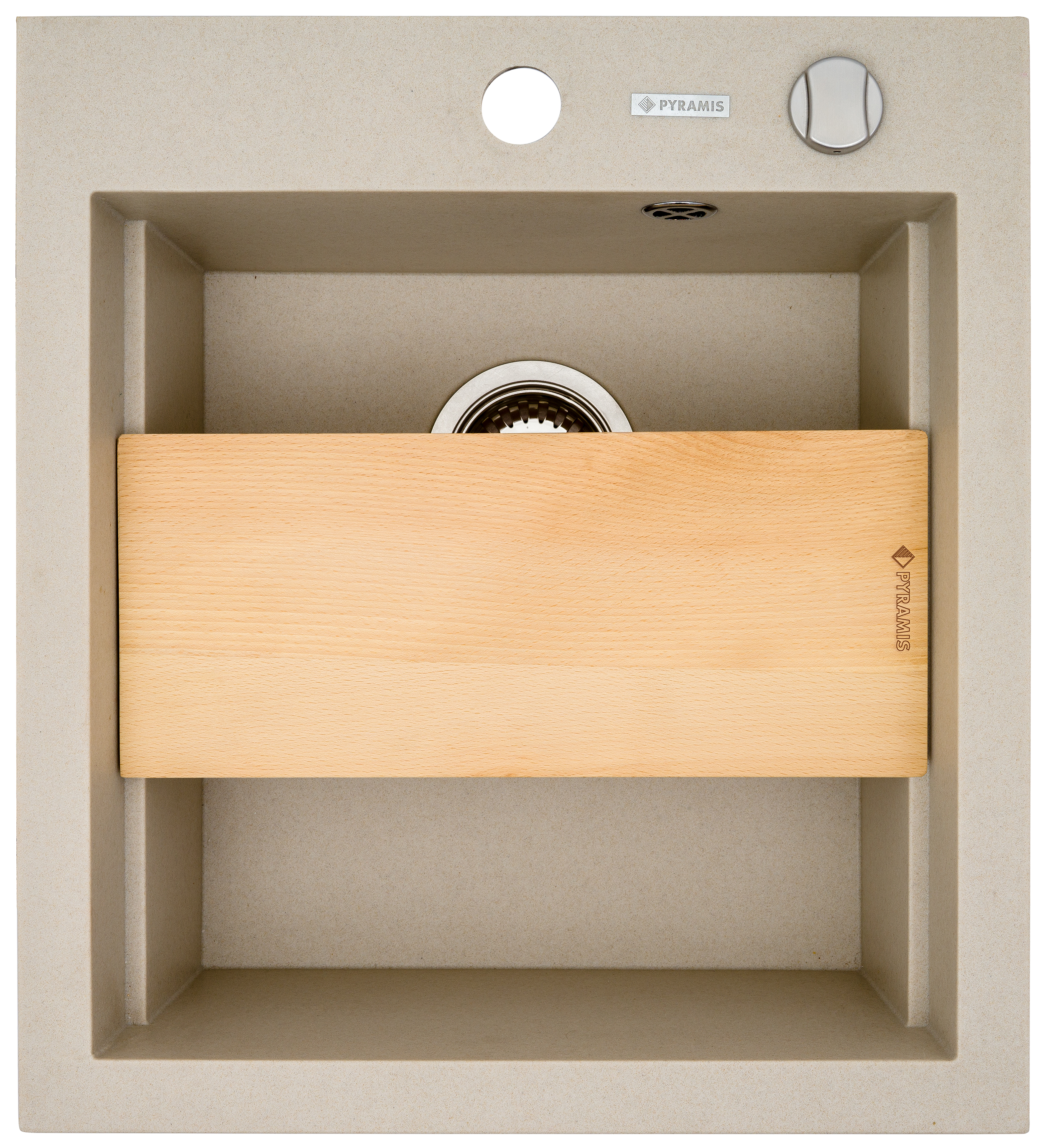 Darmowa Dostawa - Zlewozmywak granitowy 47x51.5 cm beżowy Pyramis Siros 070084201