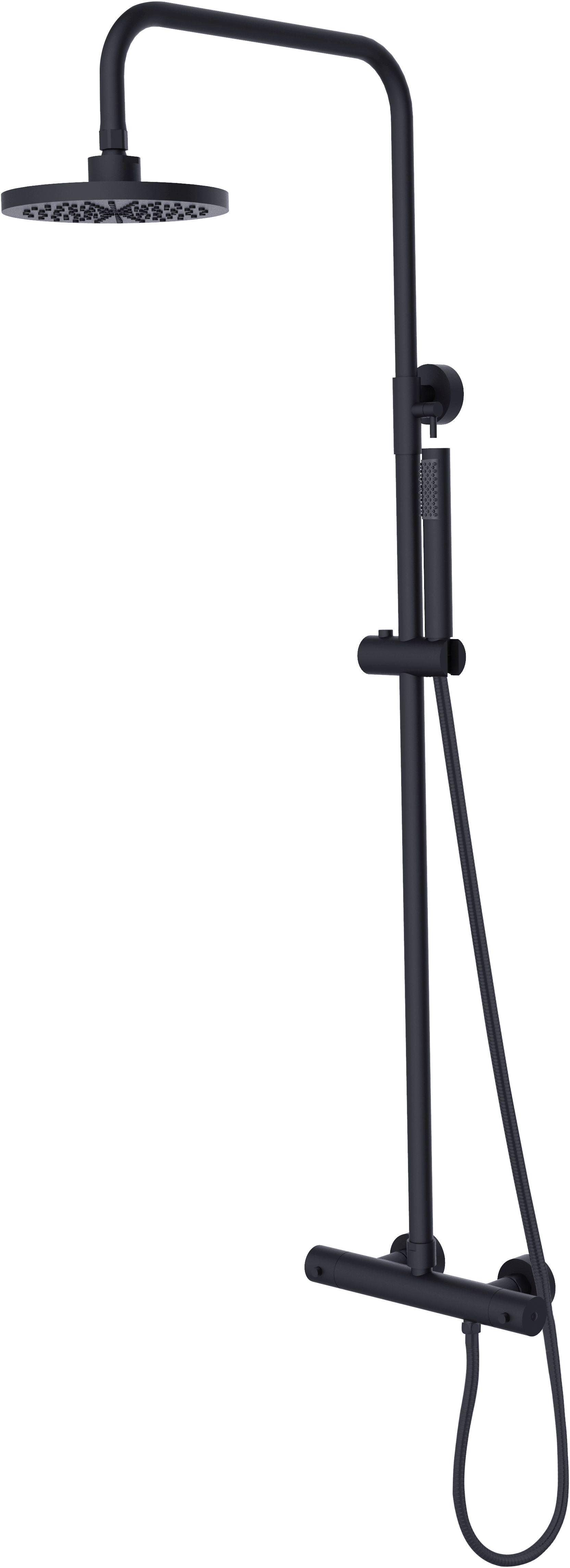 Darmowa Dostawa - Zestaw prysznicowy ścienny z deszczownicą czarny Besco Decco BPDITCZ