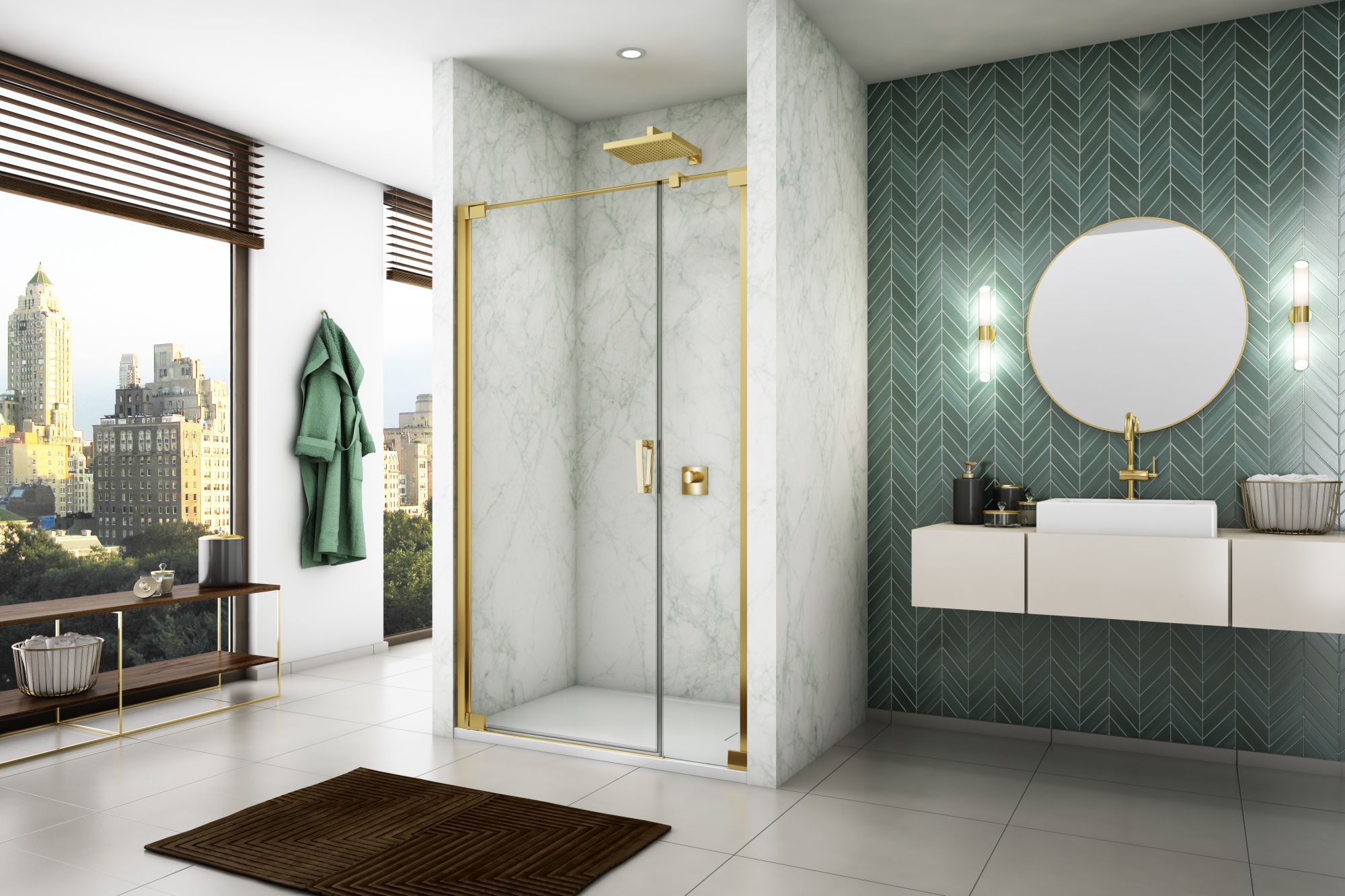 Darmowa Dostawa - Drzwi prysznicowe 90 cm uchylne do ścianki bocznej Ronal Cadura CA31CD0901207