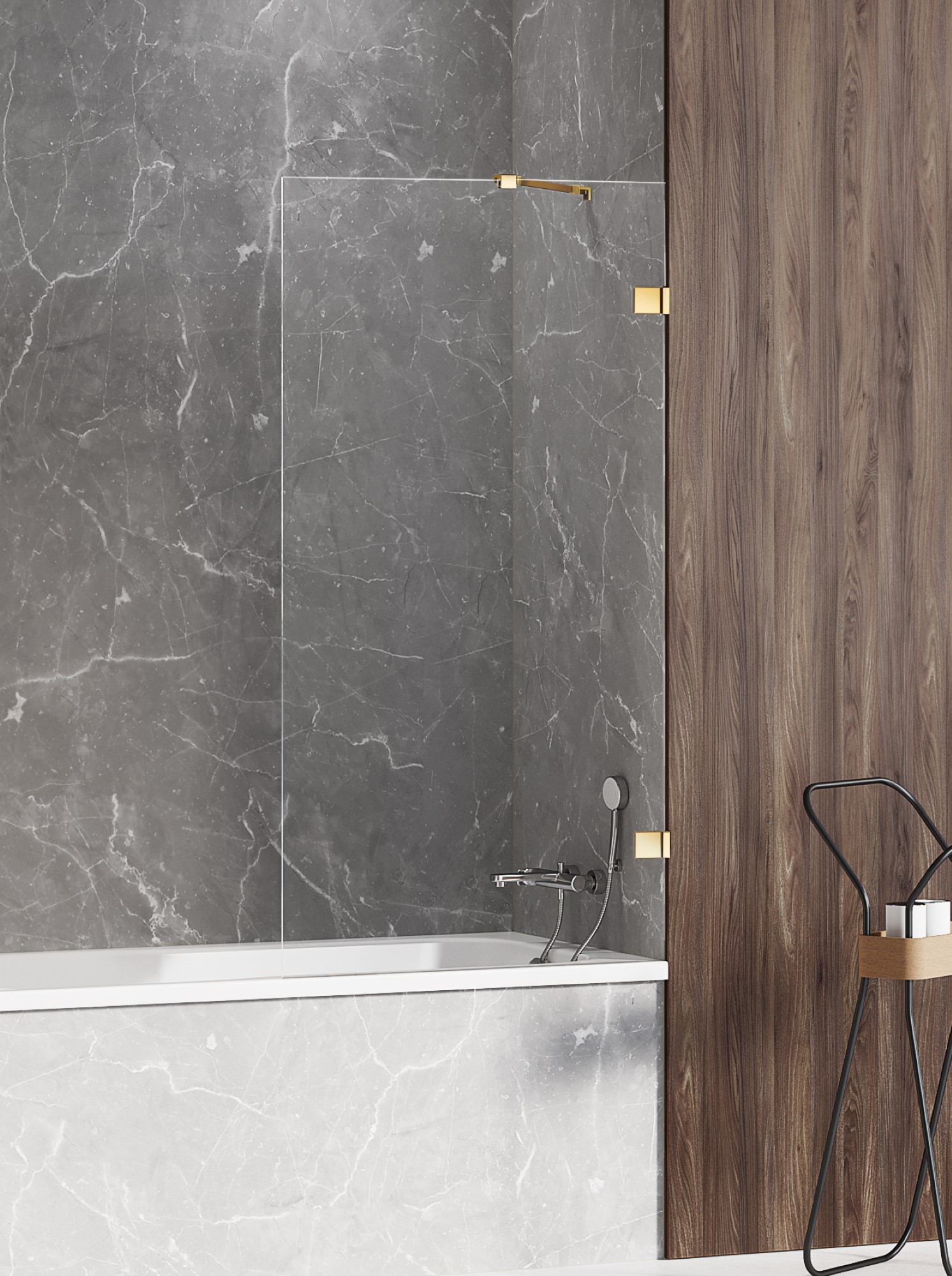 Darmowa Dostawa - Parawan nawannowy jednoczęściowy New Trendy Avexa Gold Shine EXK2175