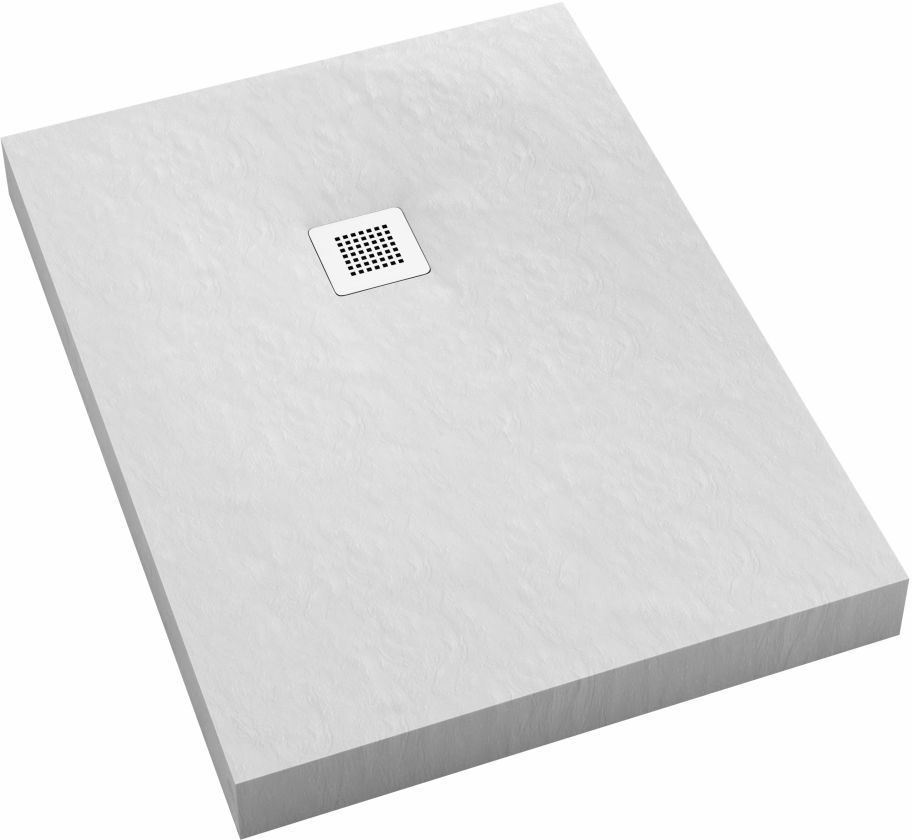 Darmowa Dostawa - Brodzik prostokątny + maskownica 140x80 cm Schedpol New Horizons White Stone 33310BSTM2