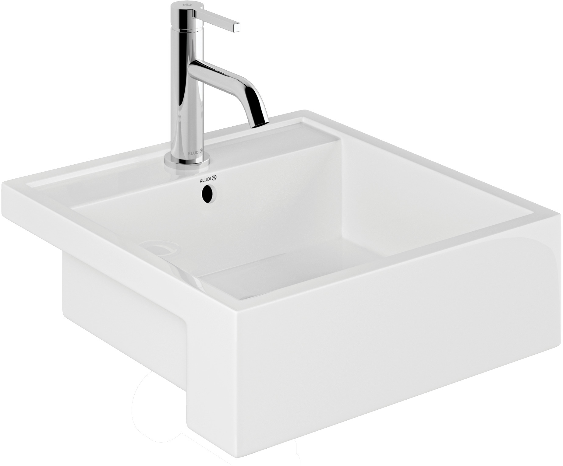 Darmowa Dostawa - Umywalka 46x46 cm kwadratowa wpuszczana biała Kludi Resa 57W0143