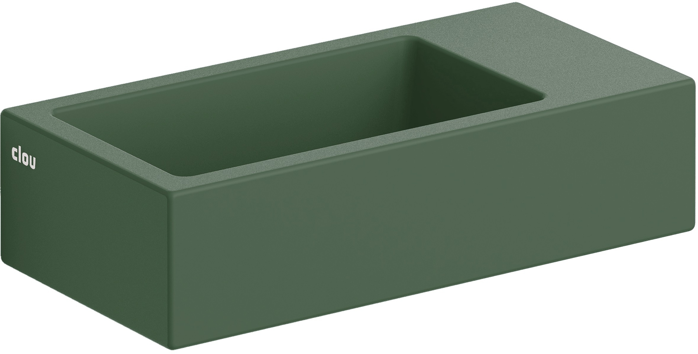 Darmowa Dostawa - Umywalka 36x18 cm prostokątna ścienna-nablatowa zielona Clou New Flush CL0342031