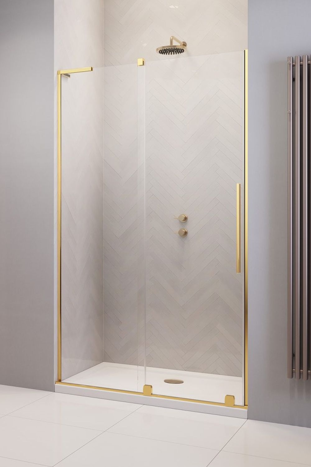 Darmowa Dostawa - Drzwi prysznicowe 62.6 cm rozsuwane Radaway Furo SL Gold DWJ 103076220901L