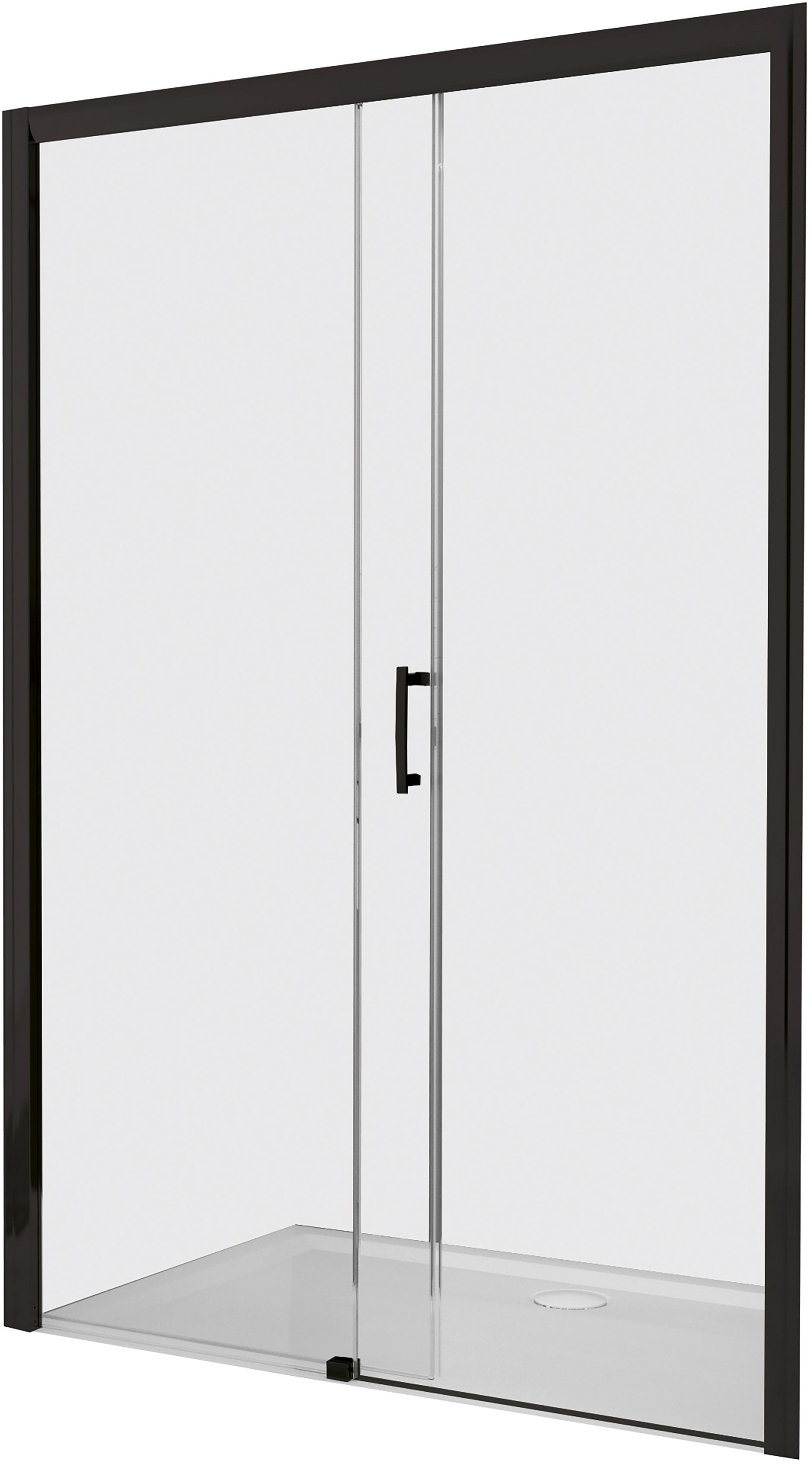 Darmowa Dostawa - Drzwi prysznicowe 150 cm rozsuwane czarny mat/szkło przezroczyste Sanplast Free Zone 600271321059401