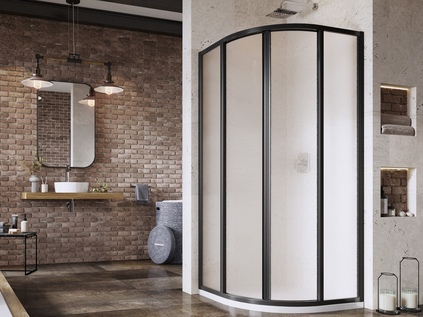 Darmowa Dostawa - Kabina prysznicowa 90x90 cm półokrągła czarny mat/ Ravak Supernova 3117O302ZG