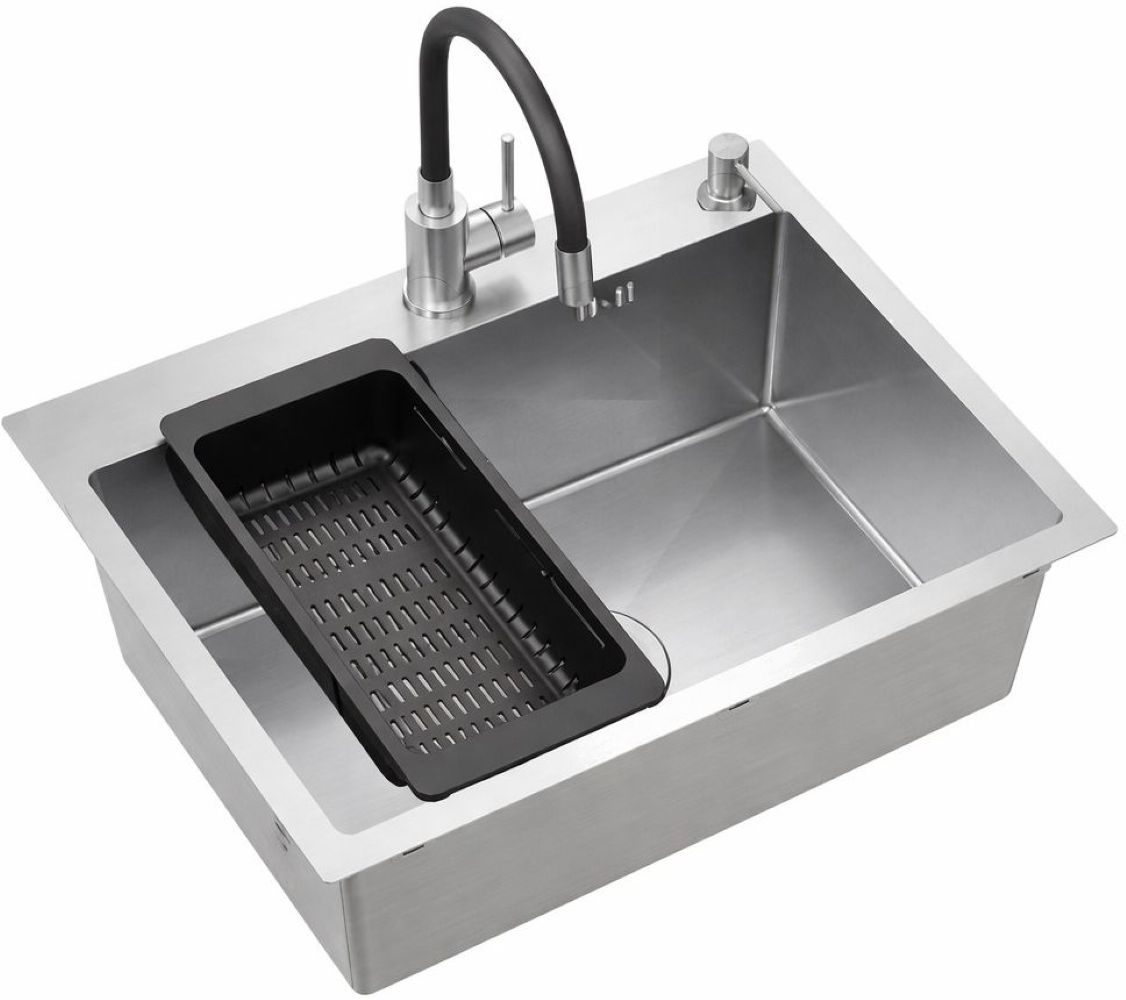 Darmowa Dostawa - Zlewozmywak z baterią i akcesoriami stal/stal Ruvetti Look LPLOOK605200BSS