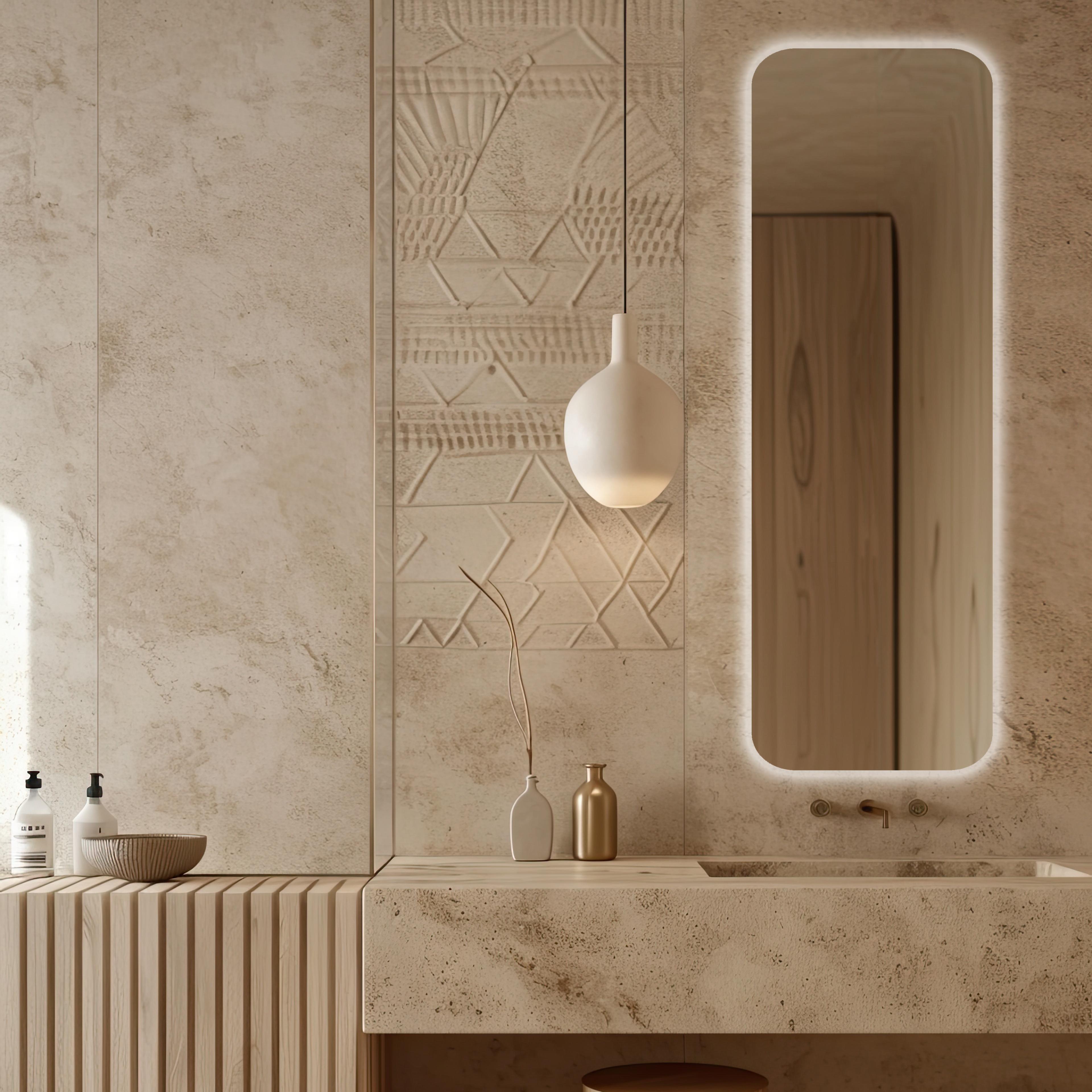 Darmowa Dostawa - Lustro 40x120 cm prostokątne z oświetleniem Guarda Harmony FLAHAR140X120LI12VO