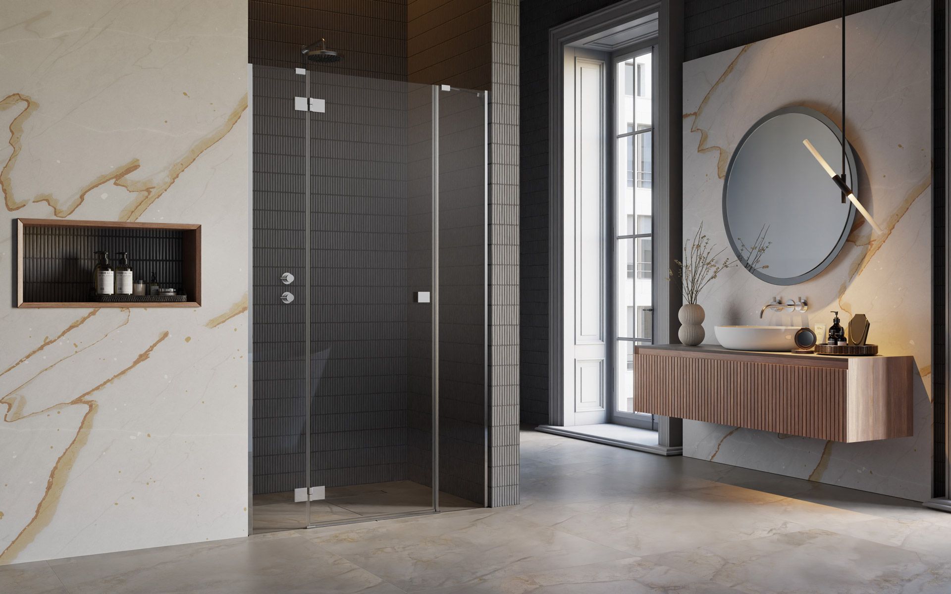 Darmowa Dostawa - Komplet ścianek cm /szkło przezroczyste Radaway Essenza New DWJS 13840900101