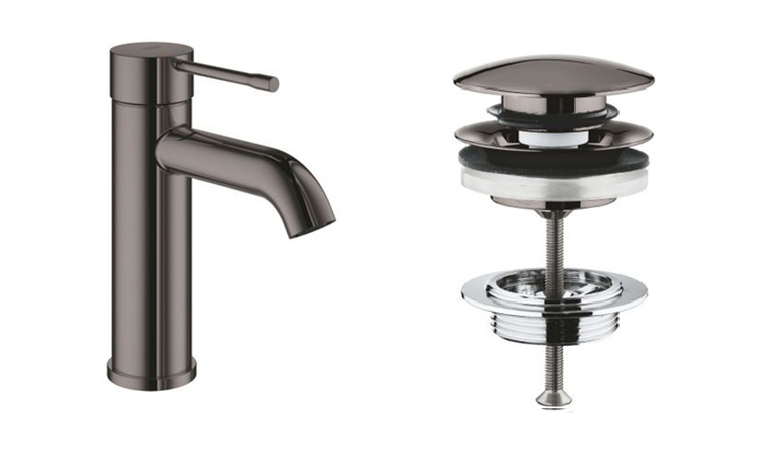 Darmowa Dostawa - Bateria umywalkowa ścienna hard graphite Grohe Essence abset11758