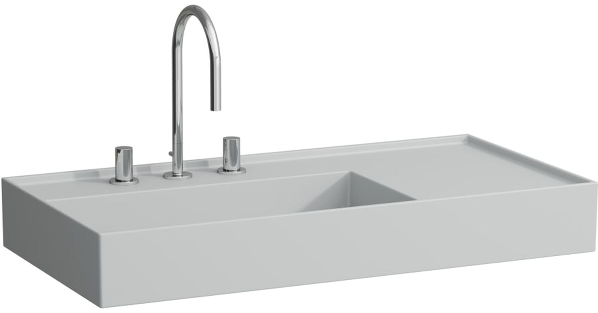 Darmowa Dostawa - Umywalka 90x46 cm prostokątna ścienna-meblowa szary/kamień Laufen Kartell H8183387591111