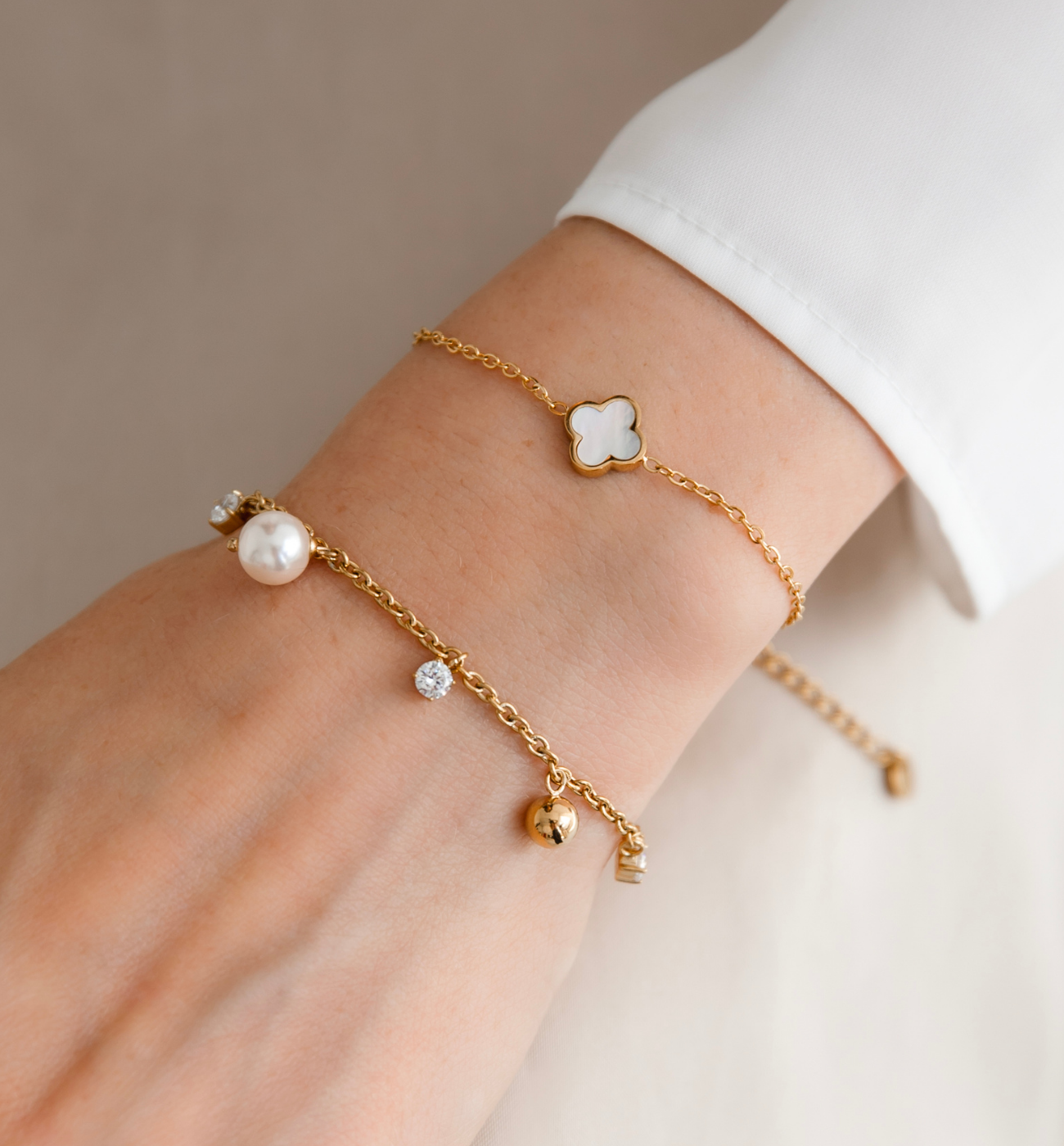 Bransoletka złota z perełkami Amaranth BSA0476