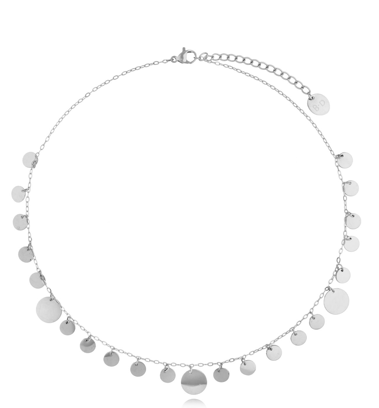 Naszyjnik srebrny z dyskami NSY0234
