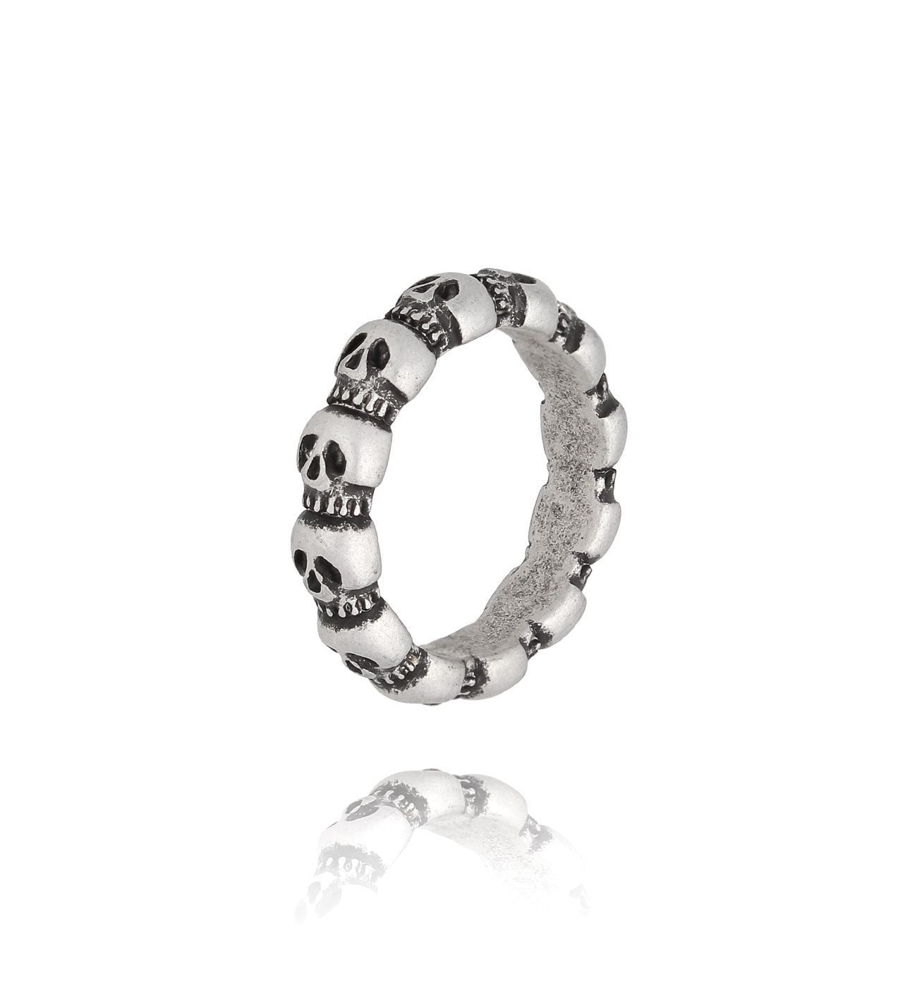 Pierścionek męski z czaszkami Gunnkel PMITC0081