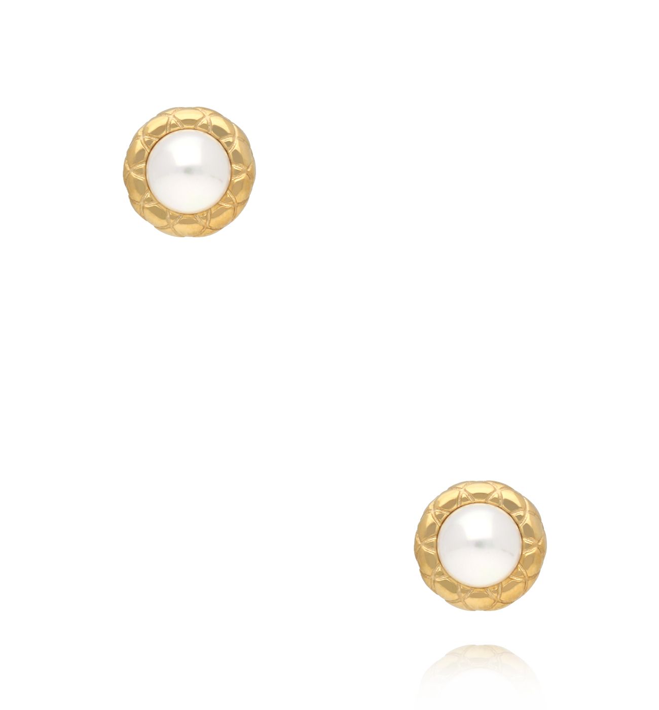 Kolczyki sztyfty złote z perłą KSY0431
