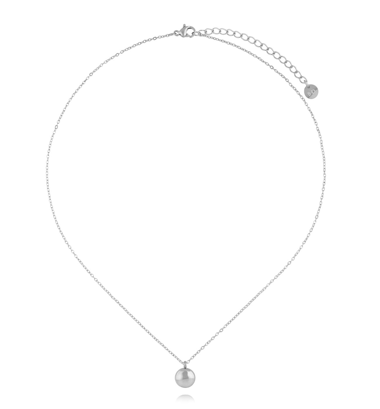 Naszyjnik z okrągłym dyskiem srebrny - By Dziubeka