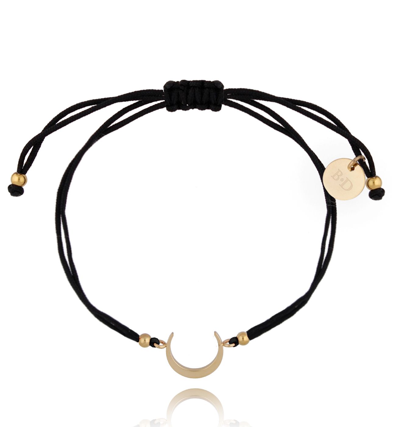 Bransoletka czarno-złota z księżycem Fragile BGL0537 - By Dziubeka