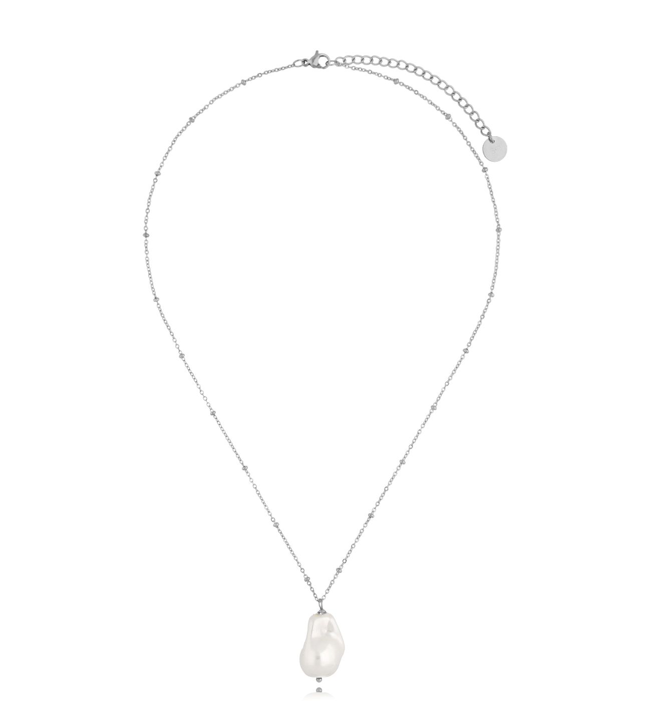 Naszyjnik srebrny z perłą Luxe - By Dziubeka