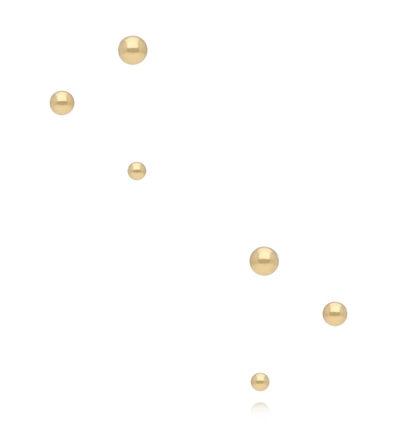 Zestaw minimalistycznych kolczyków kulek – złotych KMB0017 - By Dziubeka