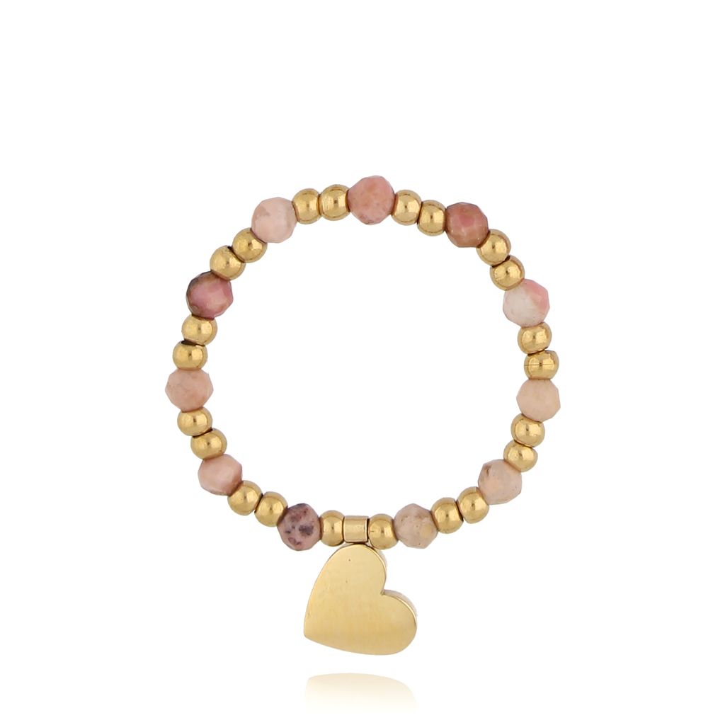 Pierścionek z rodochrozytami i sercem Wildhaven PSC0417