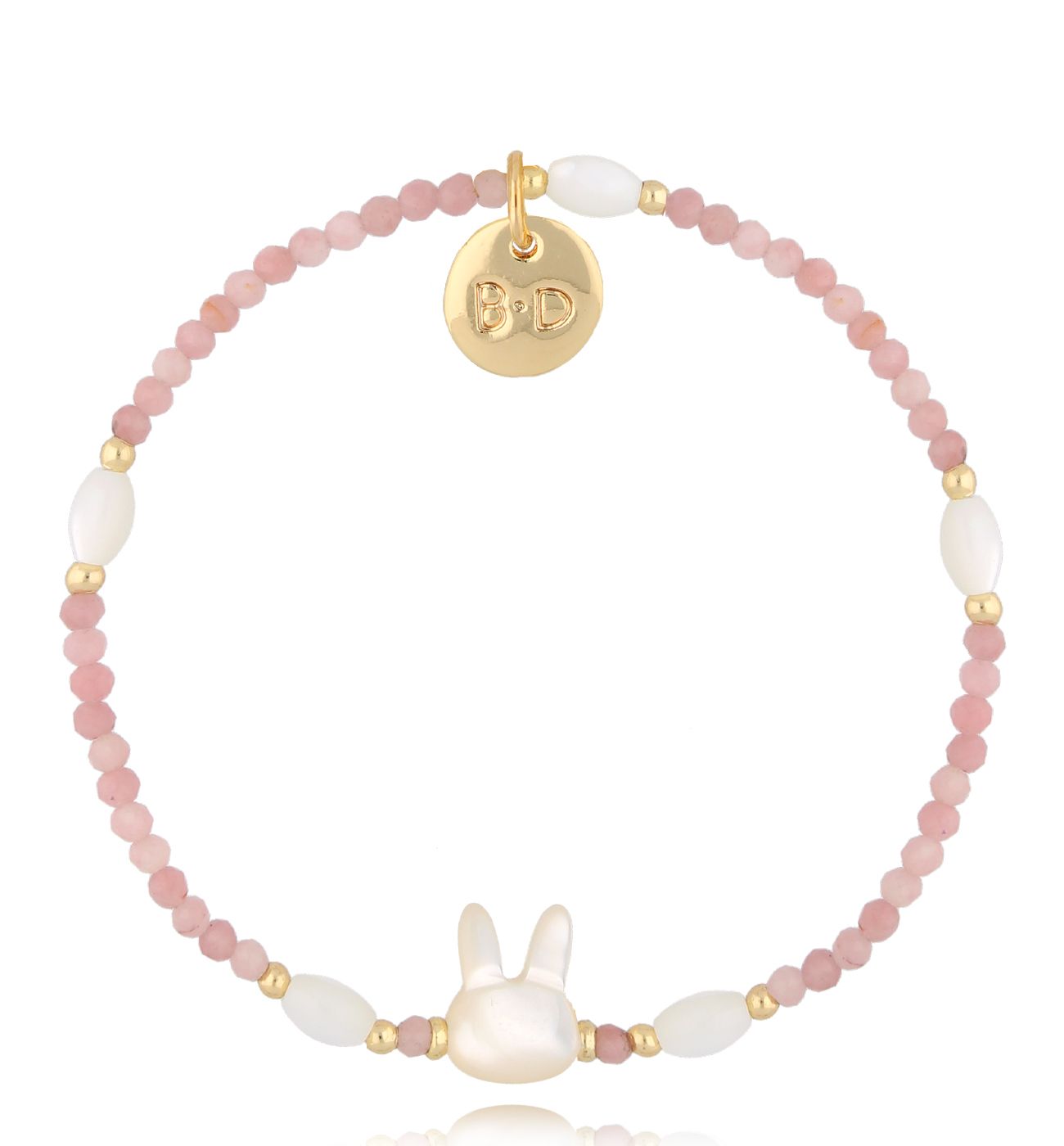 Bransoletka z opalami i króliczkiem dla córki Pink Bunny BTW2275