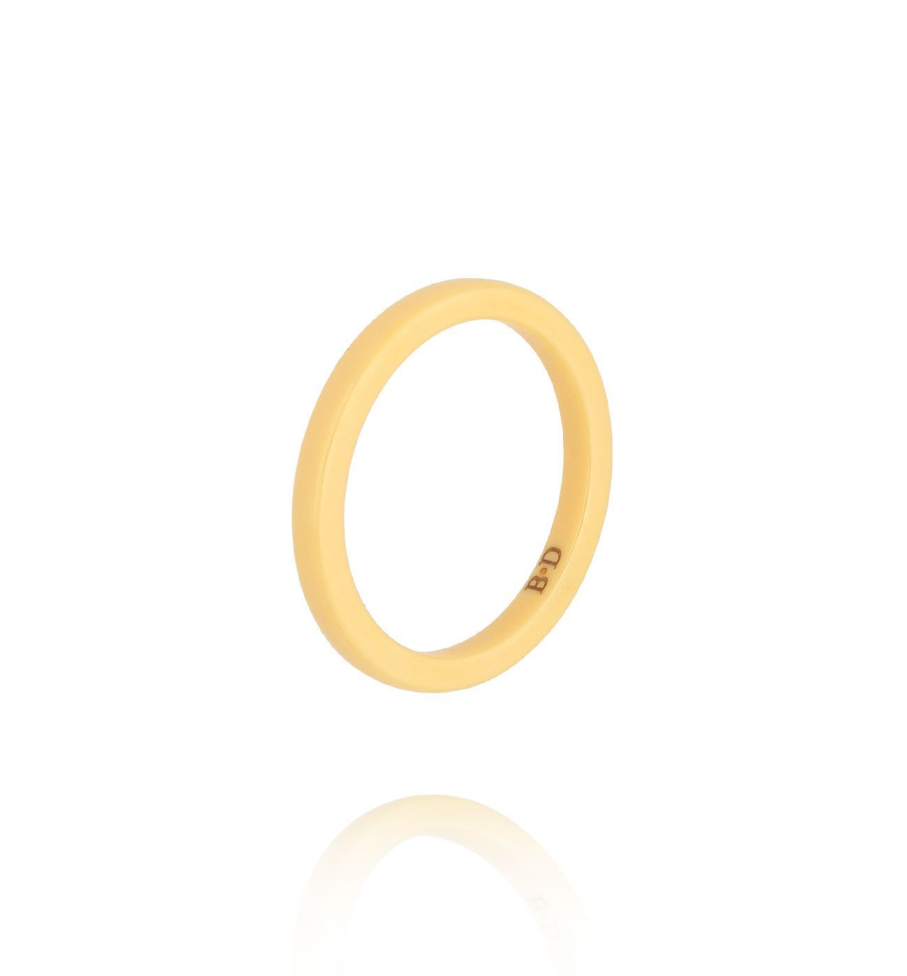 Obrączka z ceramiki żółta cienka PFE0083