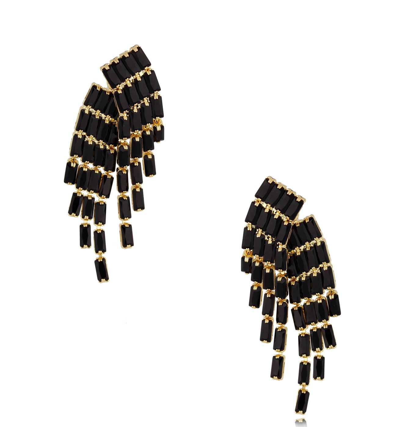 Kolczyki z czarnymi kryształkami Black Meknes - By Dziubeka