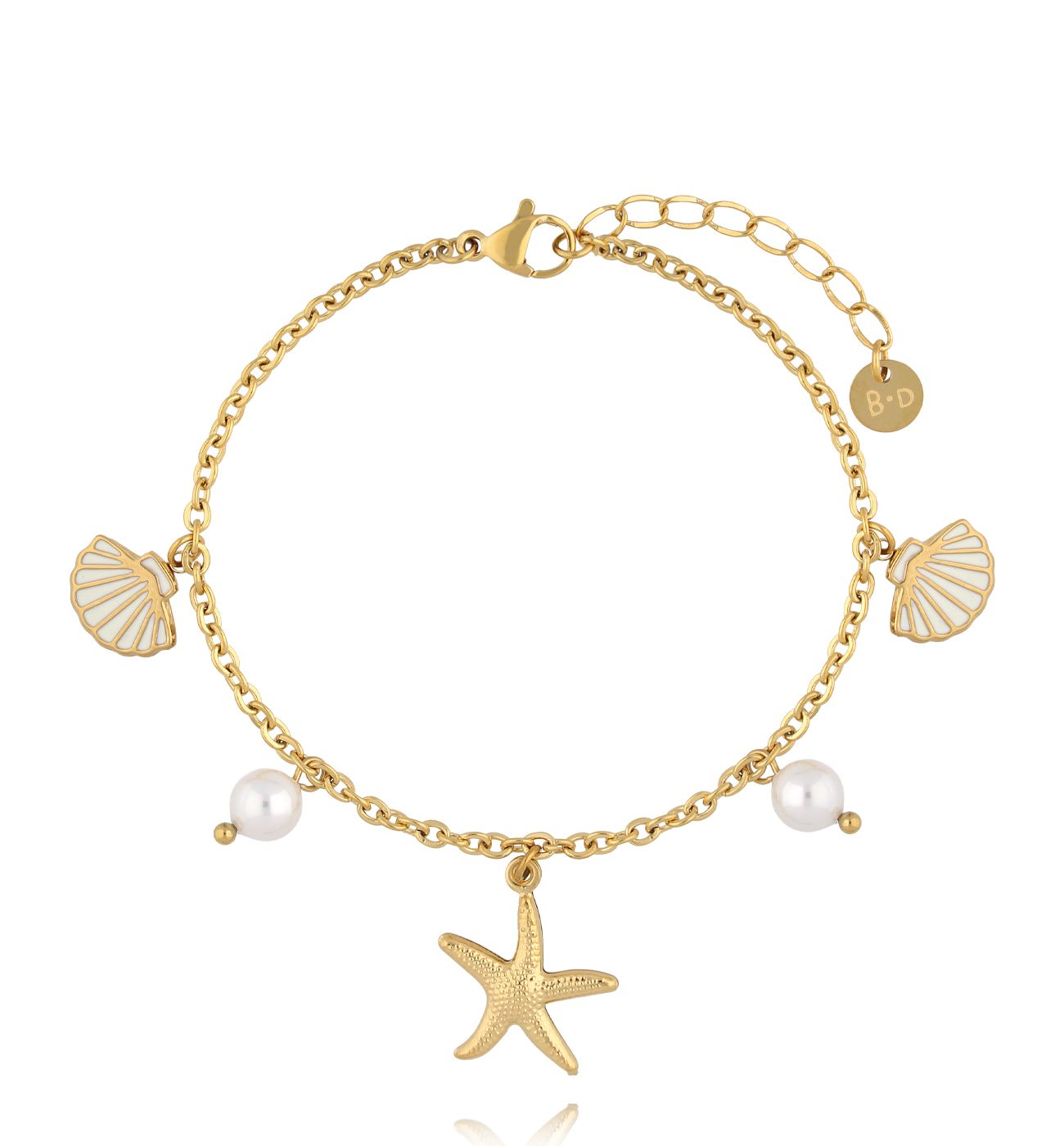 Bransoletka z muszlami i rozgwiazdą BSY0395 - By Dziubeka