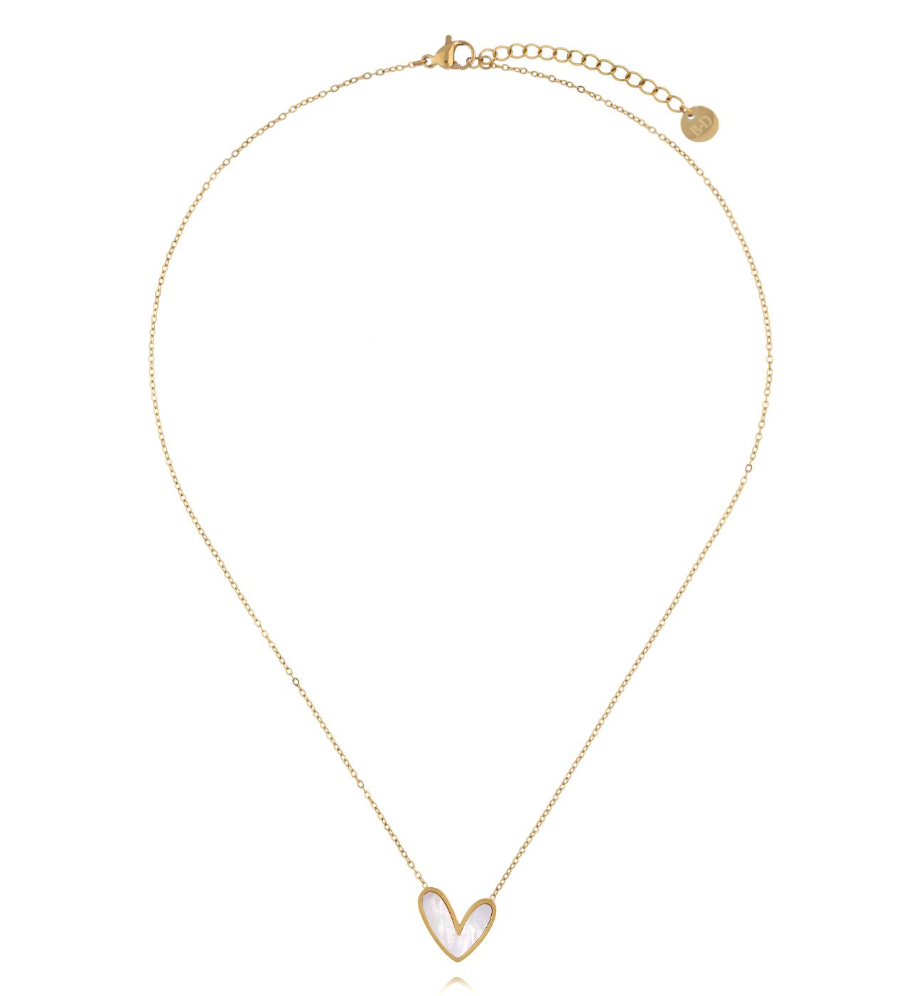 Naszyjnik z sercem z masą perłową NSY0887 - By Dziubeka