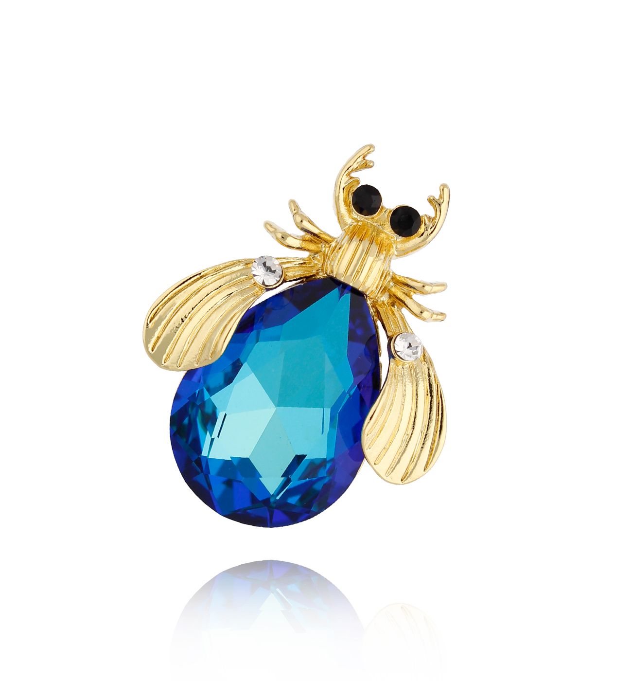 Broszka z niebieskim owadem Midnight BRMI0209