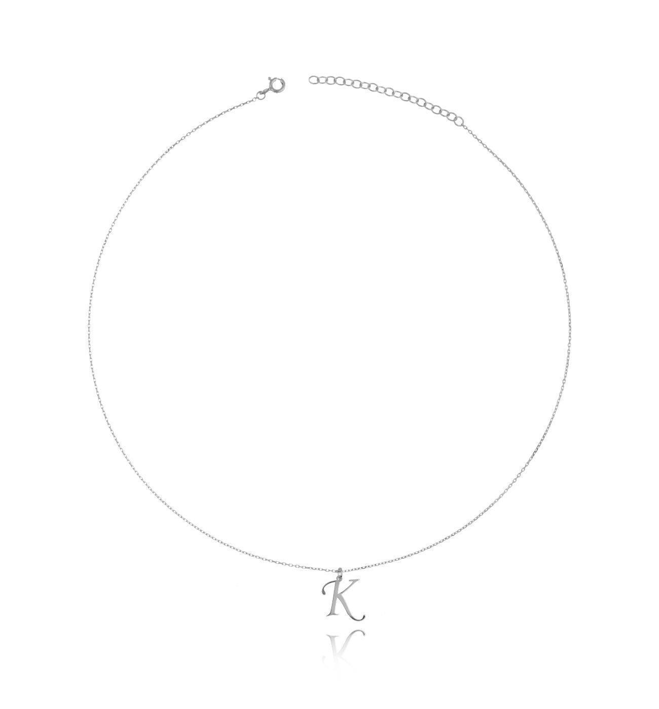 Naszyjnik srebrny z literką K NAT0257