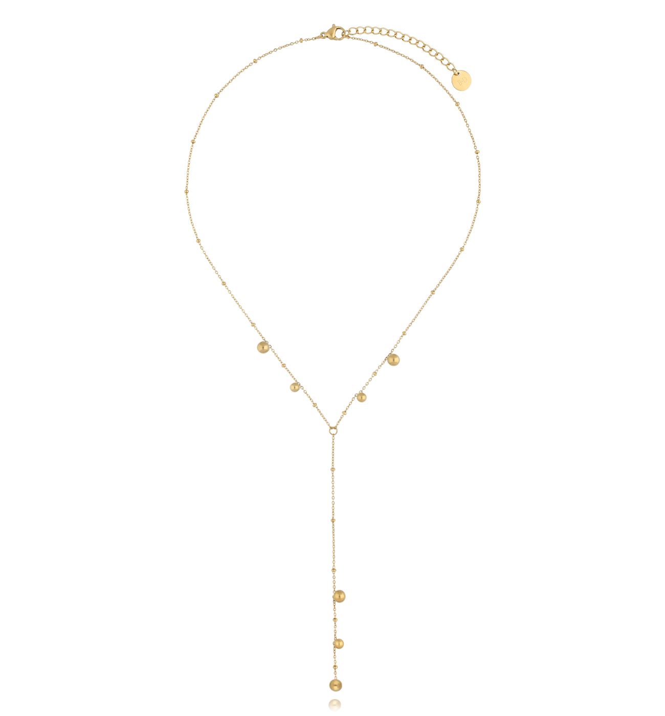 Naszyjnik z krawatką i kuleczkami złoty NSA1237