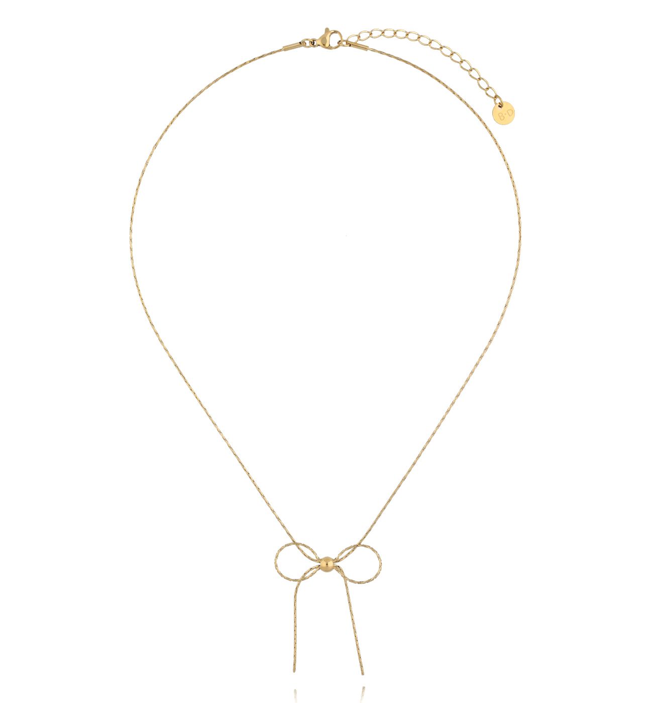 Naszyjnik z kokardką złoty NSY0460 - By Dziubeka